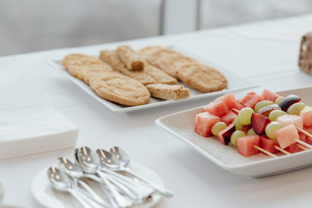 Cookies and fruit skewers on buffet table
Summer Heat Watermelon Recipes
